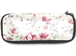 Estojo Grande Com Estampa Floral Vintage, Ideal Escola, Escritório, Adultos, Meninas E Meninos