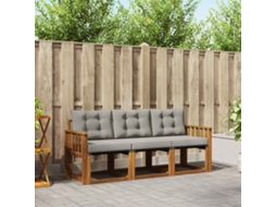 Vidaxl Conjunto De Sofás Para Exterior 3 Pcs Cinza Natural E Claro