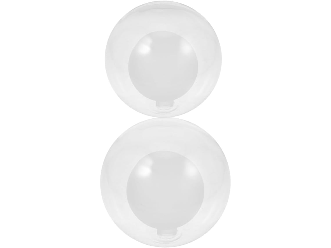 Conjunto de 2 Luminárias Pendentes Esféricas de Vidro com Dupla Camada, Design Moderno Exclusivo, Decorativas e SFUSHOS