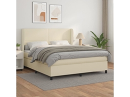SYFAX™ Cama com Molas/colchão 180x200 Cm Couro Artificial Cor Creme