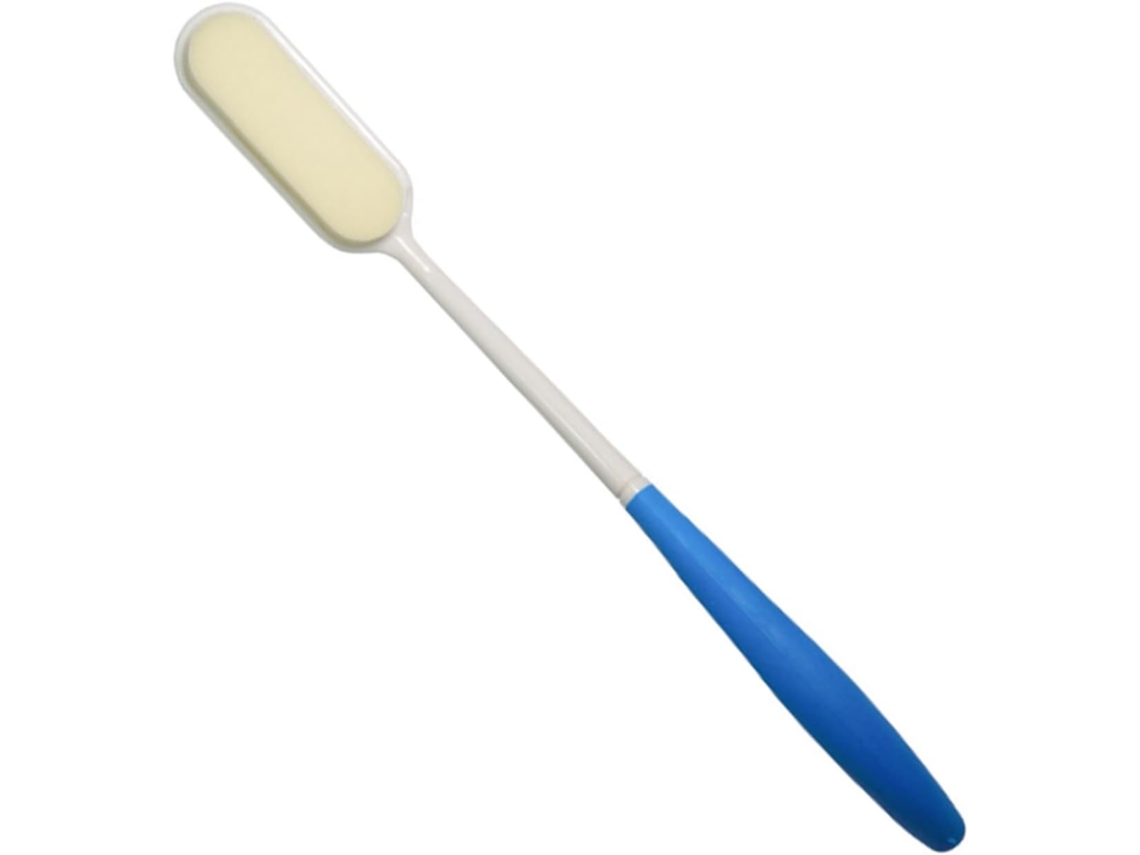 Escova De Banho Azul Com Cabo Longo Em Abs E Tpr Para Massagear Limpar As Costas, E Para Aplicar Pomadas Em Áreas De