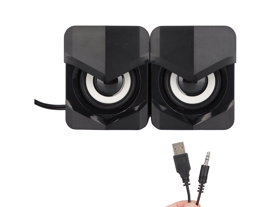 Aetheria alto falante Mini Led Desktop Usb Powered Subwoofer para Pc Laptop Playstation4 Preto
