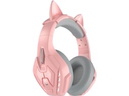 Fone de Jogos com Microfone Removível Bluetooth 5.3 JIAPEI (rosa)