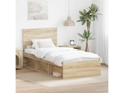 Vidaxl Estrutura Da Cama Sonoma 90 X 190 Cm Madeira De Pinheiro Sólida