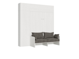 Cama de Casal Sofà Kentaro Ash Coluna Móvel Parede Travessa ITAMOBY Branco (220x100x149cm)