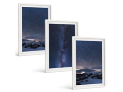 Conjunto De Pinturas Céu Noturno, Montanhas, Estrelas Espelharte (3 Peças 40x60 Cm)