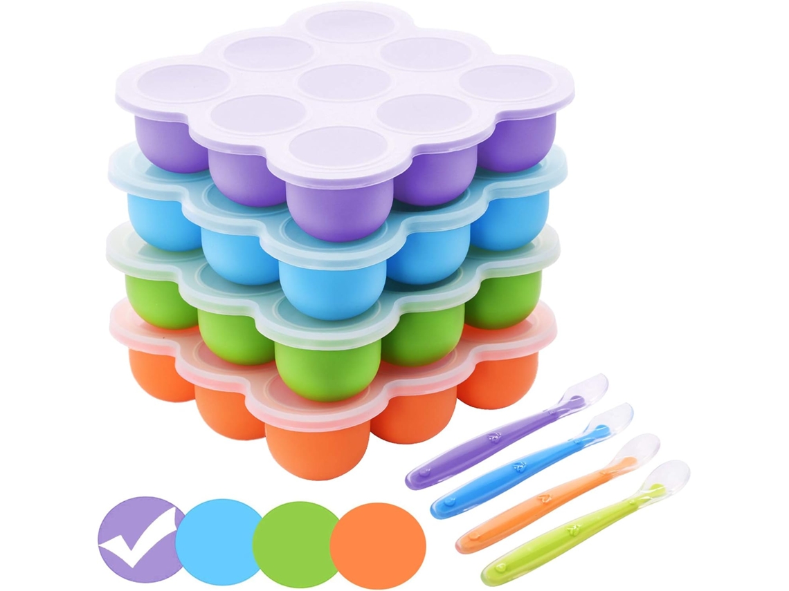 Recipiente De Silicone Para Congelar Papinhas E Alimentos Complementares Para Bebês.