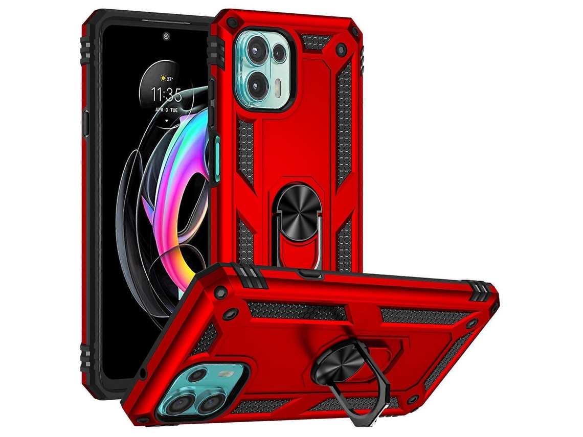 Compre Para Motorola Edge 20 Lite Capa Híbrida De Pc Tpu Com Suporte Ajustável E Proteção Total Vermelha