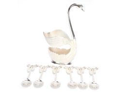 Juego De Vajilla Café Estilo Eu Con Base Cisne De Aleación De Zinc Para Frutas Postres Bebidas Té Regalo