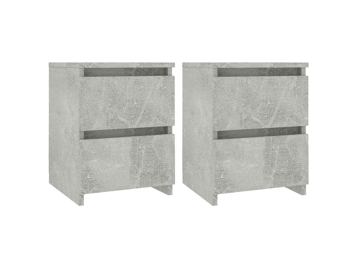 Bedside Cabinet, Bedside Cabinets Vidaxl Cinzeto Madeira Processada (n/a)