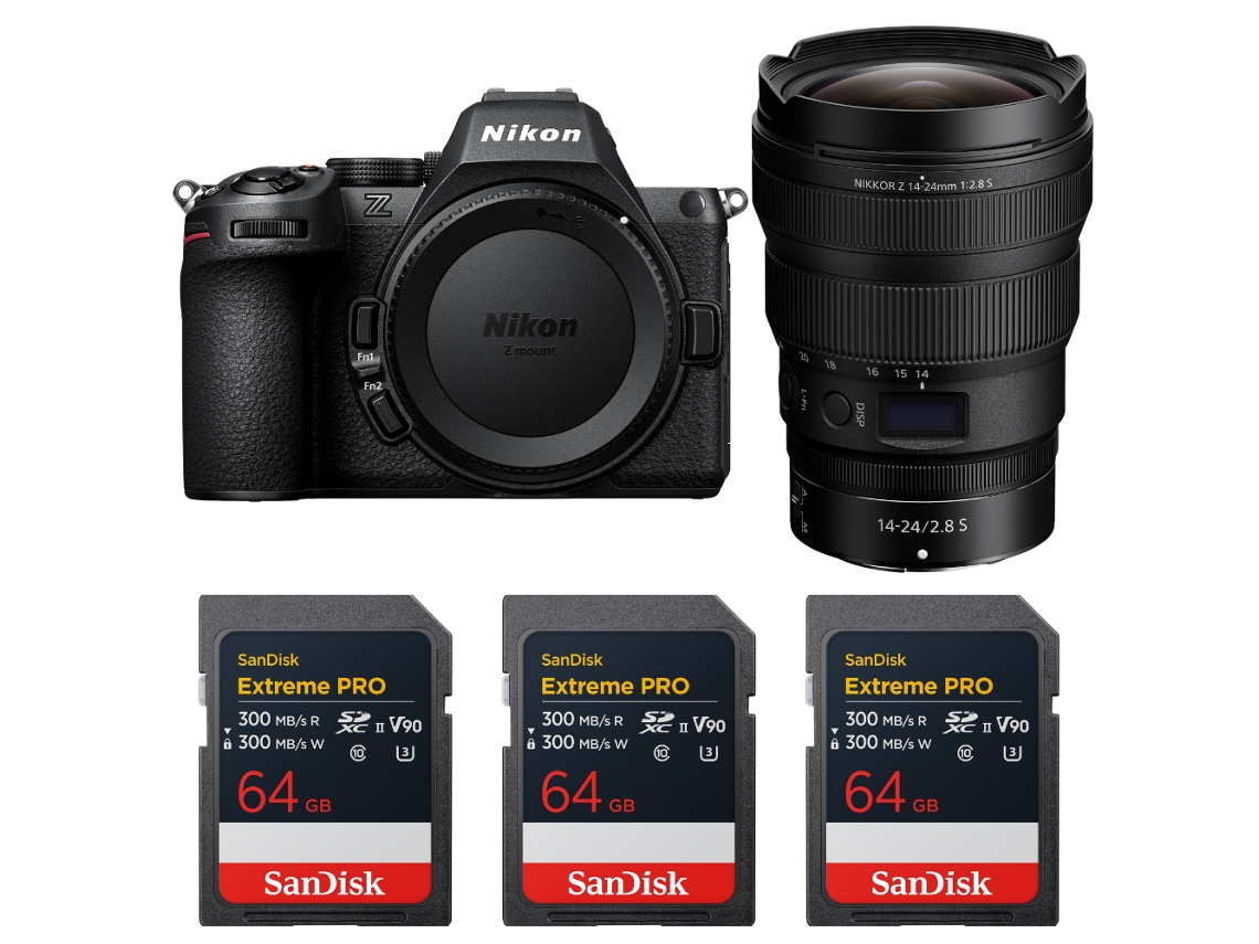Z5 Ii + 14 24mm F/2.8 S + 3 Sandisk 64gb Extreme Pro Uhs ii Sdxc + Ebook “20 Dicas para Fotos Que Impressionam” NIKON