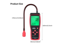 Yuru detector Portátil de Vazamento de Gases Inflamáveis com Sonda Flexível e Alarme Sonoro Visual para Gases Naturais Metano Propano