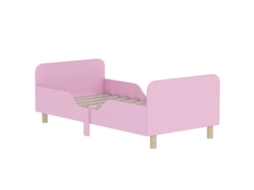 Estrutura De Cama Infantil, Estrutura De Cama De Solteiro Para Crianças, Grade De Segurança, Cama Pequena Para Quarto Infantil, Mdf, Sem Colchão, Rosa