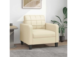 Vidaxl Poltrona 60 Cm Couro Artificial Creme