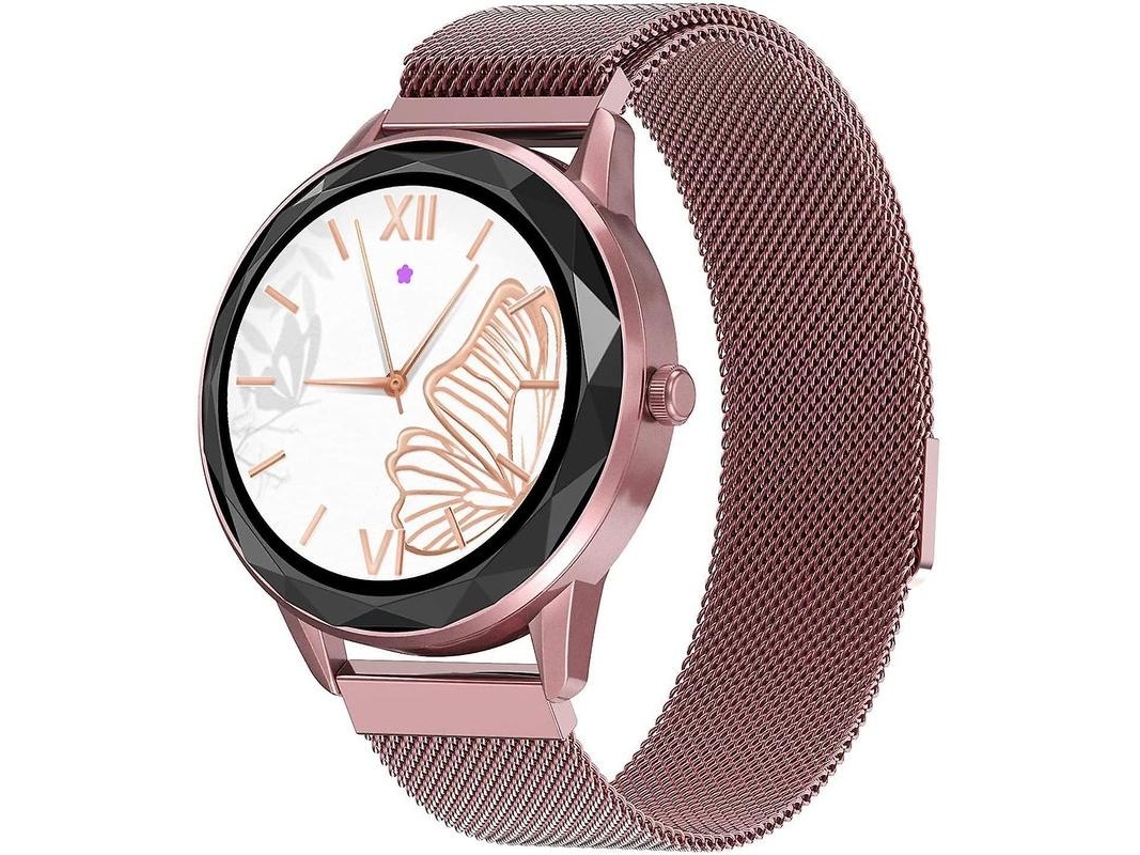 Relógio Inteligente Rastreador de Saúde para Mulheres Recompensa Cardíaca/Oxigênio/Monitor em Tempo Real Modo 24 Rosa