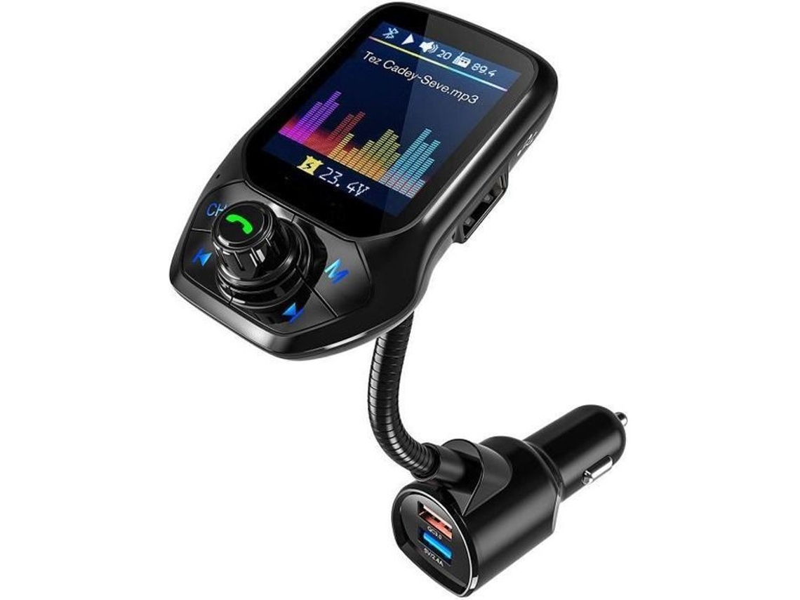 Transmissor Fm Bluetooth Veicular, Carga Rápida, Visor Lcd