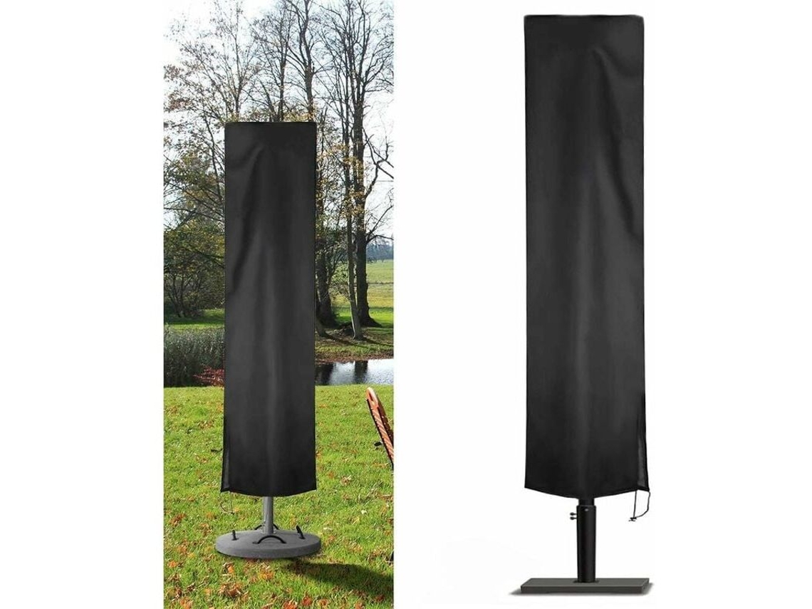 Capa Para Guarda Sol Deslocado De Jardim,210d Oxford Impermeável,cobertura Protetora Para Guarda Sol Btforus (240x57x57cm,preto)