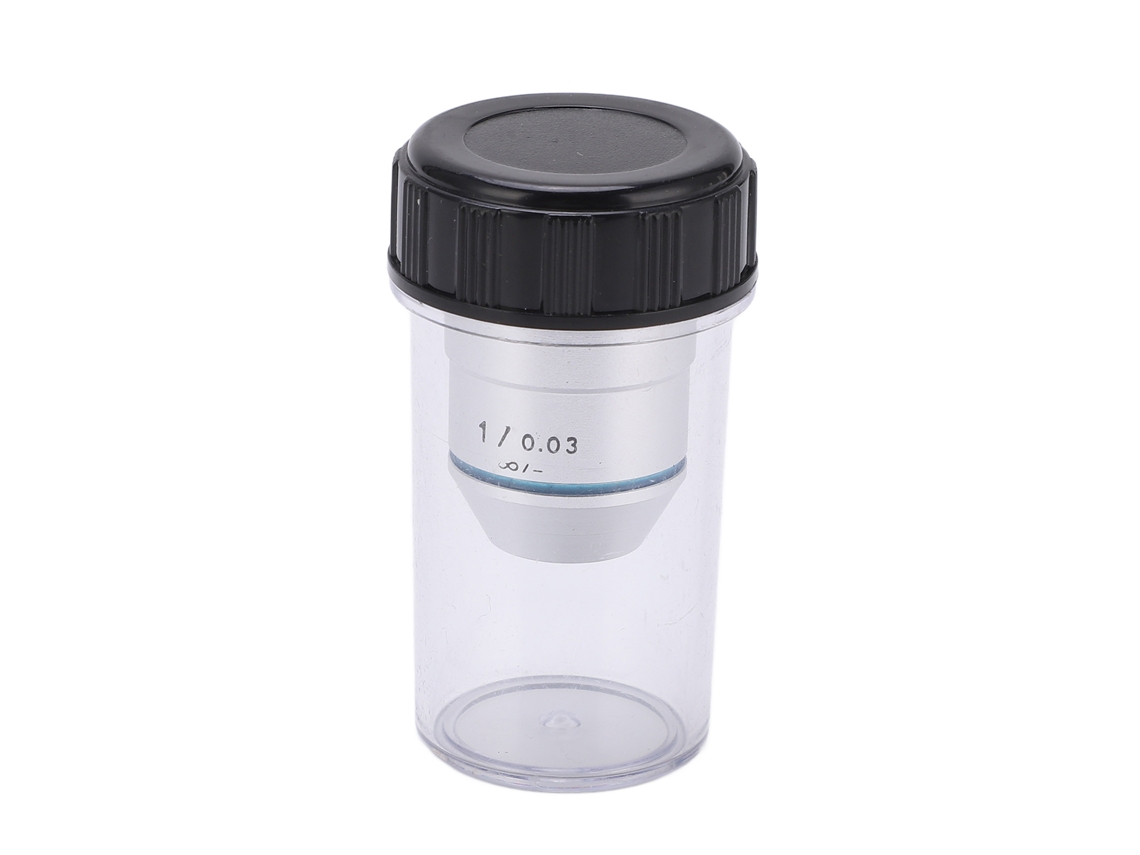 Lente Objetivo De Microscópio 1x Acromática 195 Infinito Potência Baixa Rosca Rms 20.2mm Para Microscópio Biológico