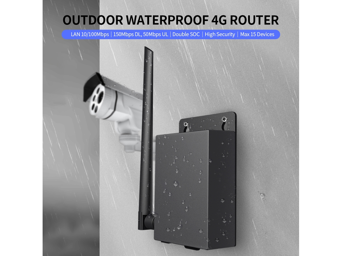 Roteador 4G Waterproof com Slot SIM e Antena 5dBi | S/MARCA