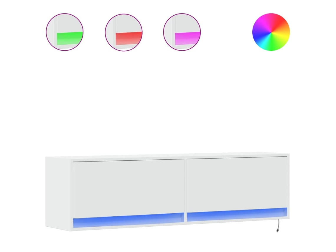 Móvel de Parede com Luzes Led Branco MAISON EXCLUSIVE (140x31x38 cm)