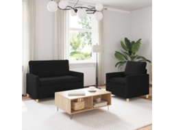 Vidaxl Conjunto De Sofás 2 Unid. Preto Tecido
