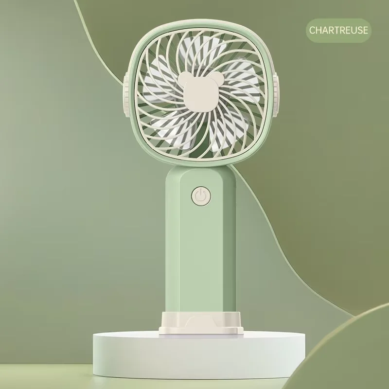 Mini Ventilador Portátil Usb, Ventilador de Mesa Multifuncional com Suporte MDUG (verde)