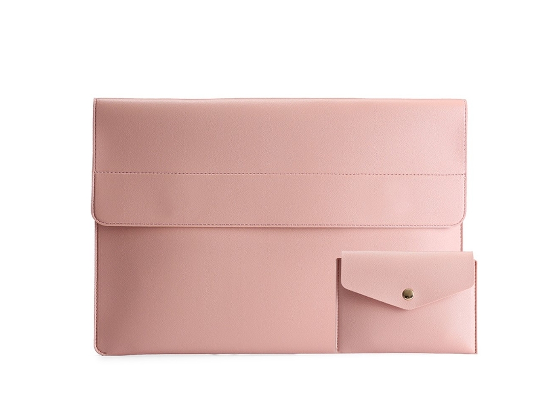 Mochila Para Laptop, Com Vários Compartimentos, Em Couro Pu E Microfibra, Cor Rosa Elysve