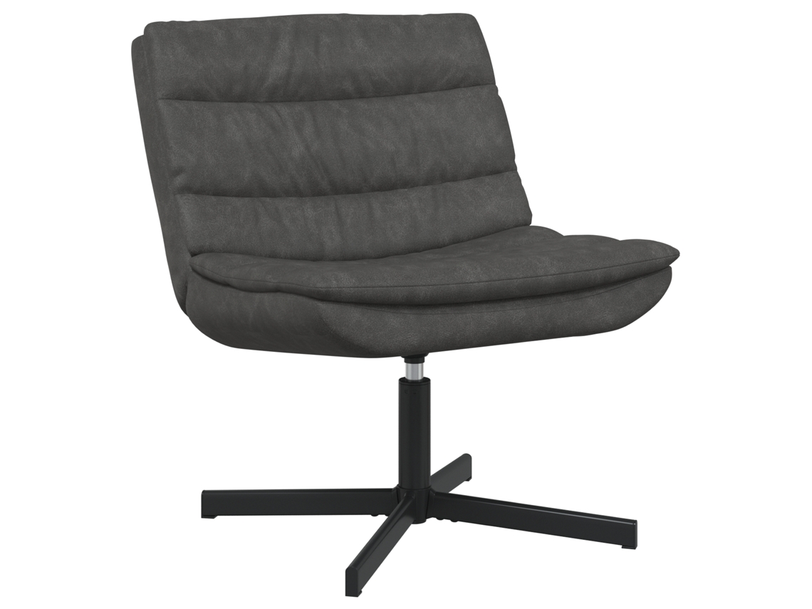 Conjunto 1 Cadeira Giratória Vidaxl Preto Couro (63 X 75 X 76 Cm)