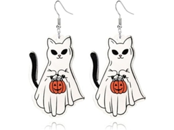 Brincos De Halloween Cute Ghost Pumpkin Gato Aranha Acrílico Feminino Divertido