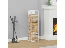 Vidaxl Suporte Para Lenha 25x25x100 Cm Aço Laminado A Frio Branco