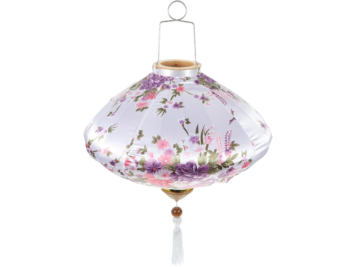 Lanterna Tradicional Suspensa com Flores de Narcisos Brancos de 30 Cm, Decorativa para o Ano Novo. SFUSHOS