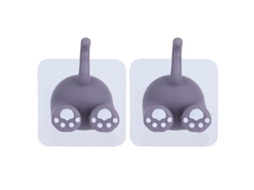 2 Ganchos para Cauda de Animal Sem Furaco para Vidro, Cerâmica, Metal, Mármore, Lavanda