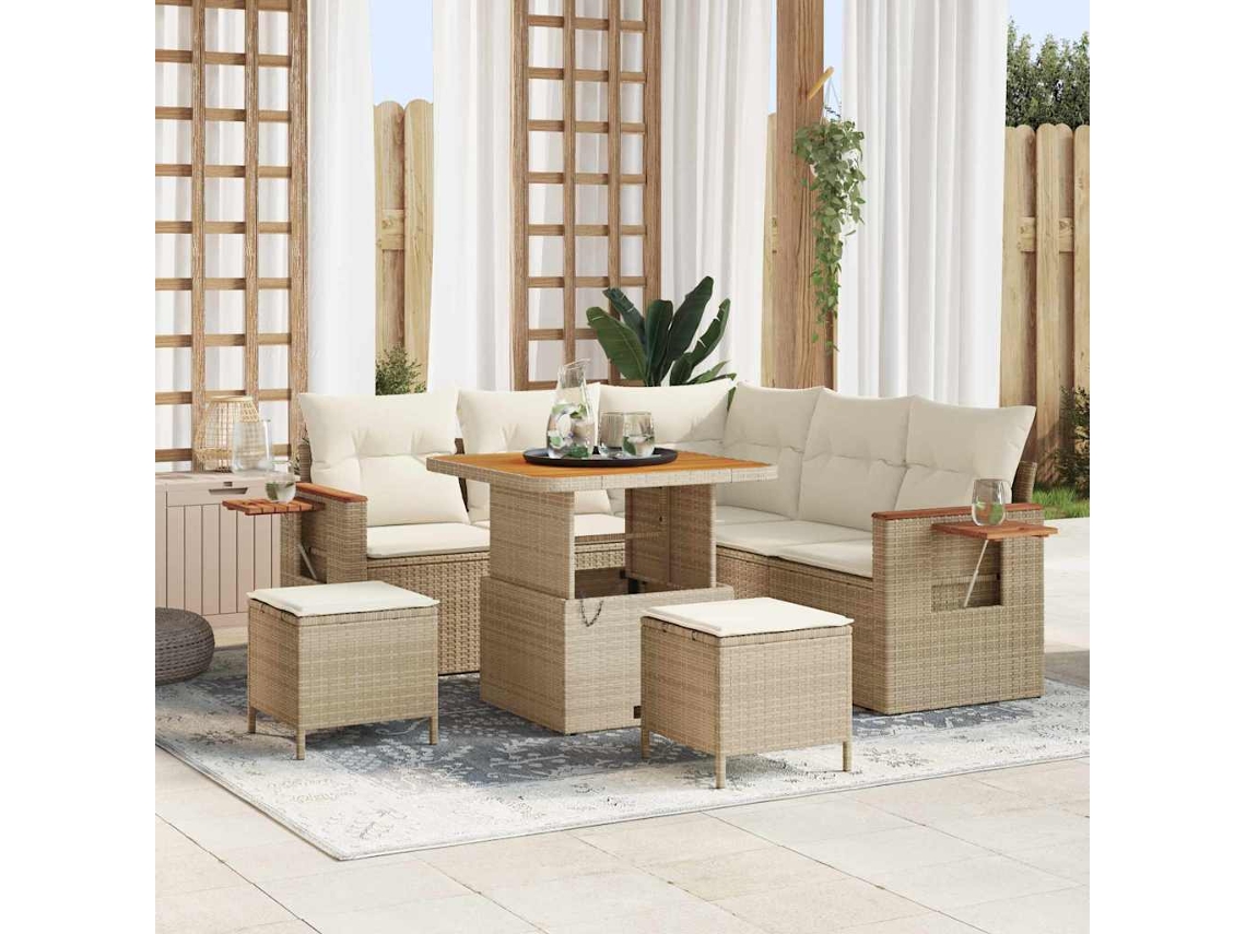 Vidaxl Conjunto De Sofá De Jardim 9 Unid. 8-número De Lugares