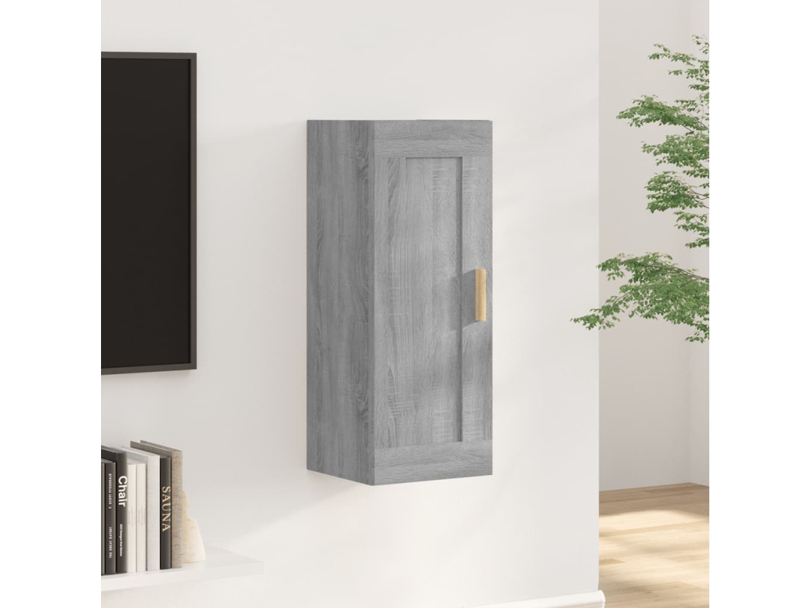 Vidaxl Armário De Parede 35x34x90 Cm Derivados Madeira Cinzento Sonoma