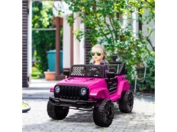 Carro Elétrico Para Crianças De +3 Anos Veículo Todo-o-terreno De Bateria 12v Com Controlo Remoto 100x65x72 Cm Rosa