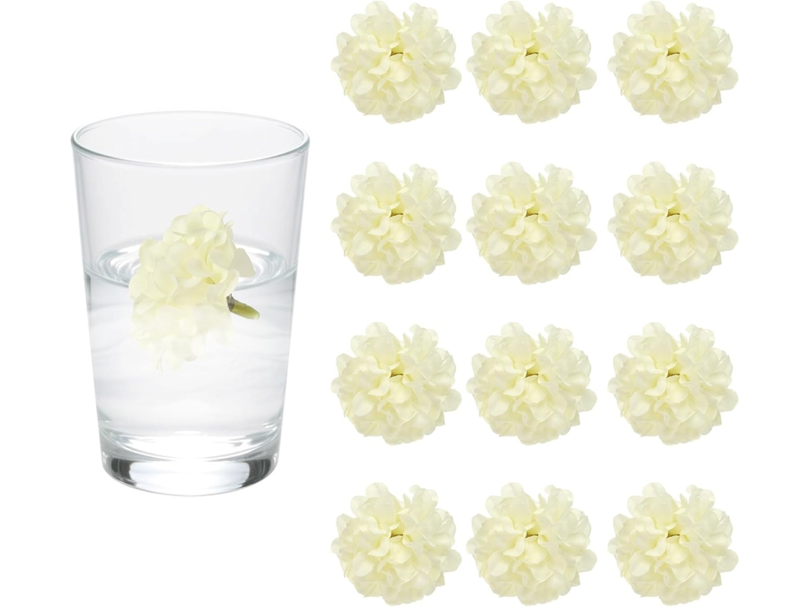 Quarkzman Conjunto De 12 Flores Flutuantes Para Centros De Mesa, Cabeças De Flores Artificiais De Seda Com De