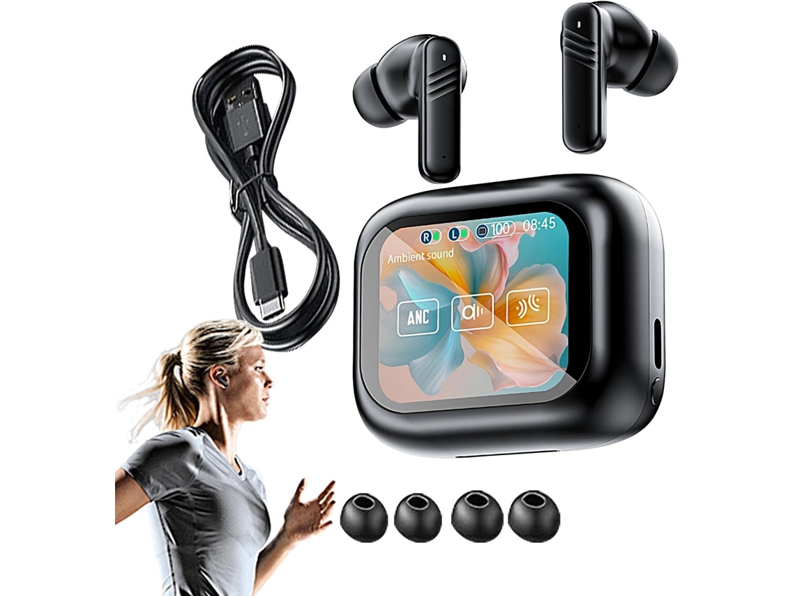 Fones De Ouvido Com Cancelamento Ruído, Redução De Ruído, Tela Colorida, Controle Por Toque, Jogo