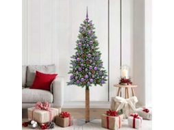 Vidaxl Árvore De Natal Slim Com 300 Leds Com Suporte Verde 180 Cm