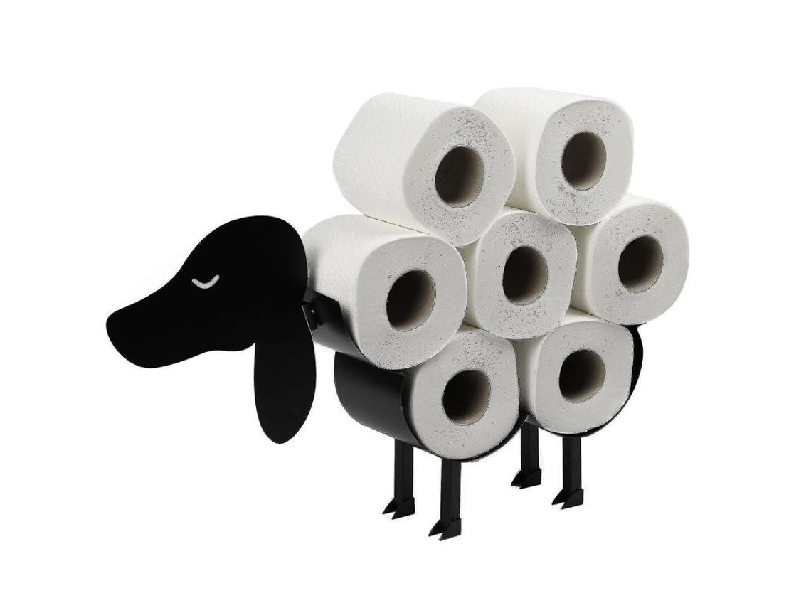 2026 porta Papel Higiénico Perro Srz de Acero, 7 Rollos, Libre de Instalación, 55x12x29cm