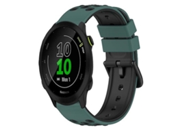 Pulseira De Relógio Lurelia Para Garmin Forerunner 55 20 Mm Em Silicone Bicolor Verde Oliva Preto