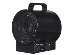 90 066 Aquecedor ambiente elétrico em aço inoxidável 3000 W Preto Neo Tools