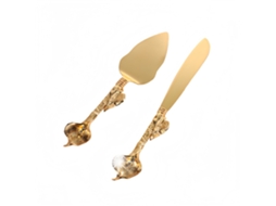 Jantar De Aço Inox 2 Peças Design Elegante Superfície Brilhante Medidas: 24x6cm E 28x2,5cm