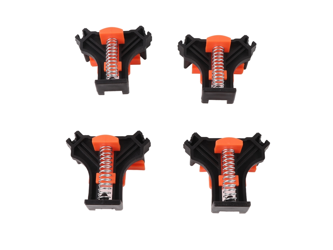Conjunto de 4 grampos de canto de 90 graus, grampos de ângulo reto práticos para marcenaria, clipes de fixação de ângulo reto.