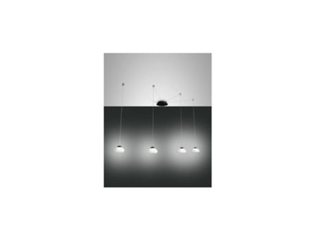 Lustre Pendente Arabella Led em Metal e Vidro Soprado Branco 3547-49-102 FABAS LUCE