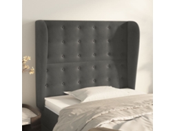 Cabecero con Alas de Terciopelo 103x23x118/128 cm Gris Oscuro