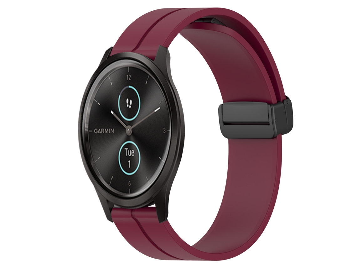 Bracelete de Smartwatch para Garmin Garminmove Style 20mm de silicone com fecho magnético de cor sólida (vinho vermelho)
