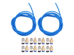 Acessórios Para Impressora 3d: 2 Tubos Ptfe Azuis, 8 Conectores Neumáticos M10 E 8 M6