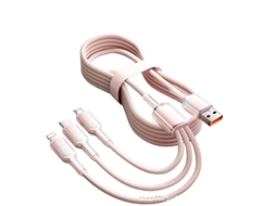 Laxiscreed Cabo De Carregamento 3-em-1 Usb-c Para Android 120w Super Rápido, Pink Gradiente, 1.2m