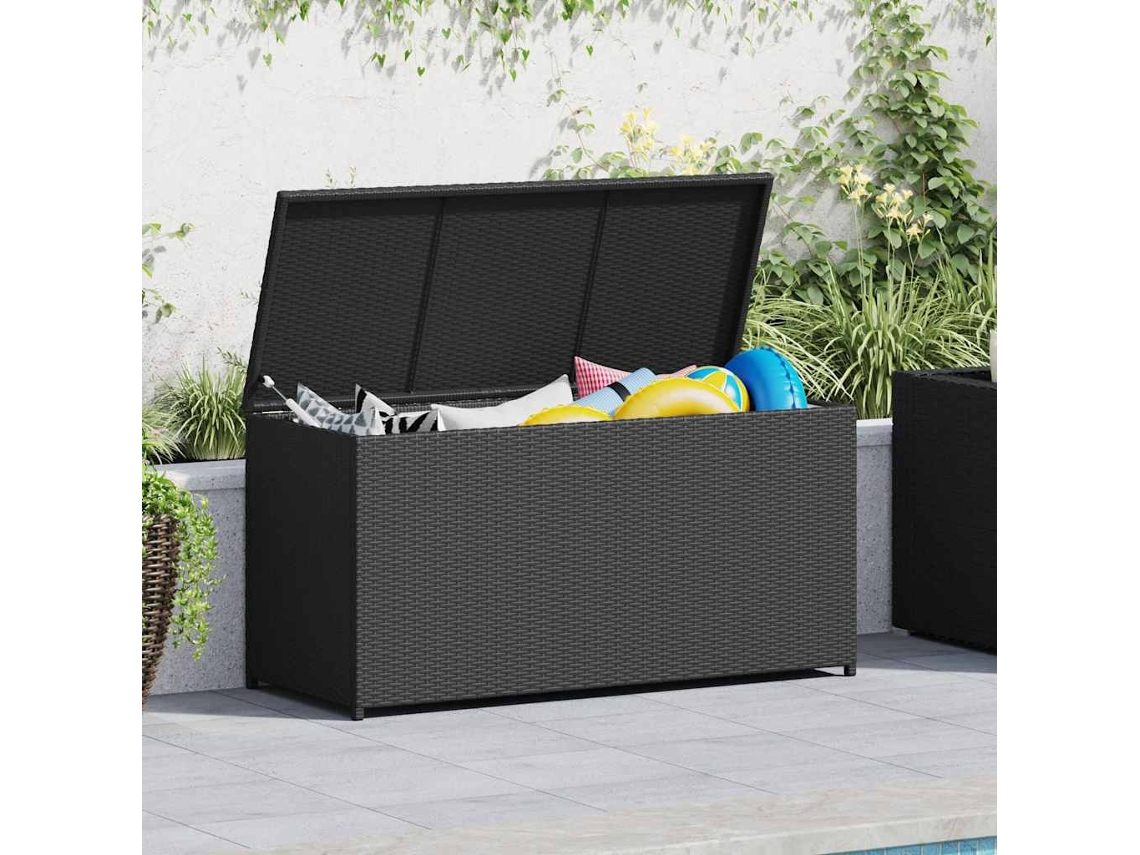 Maison Exclusive - Caixa De Arrumação Para Jardim 120x50x60 Cm Vime Pe Preto