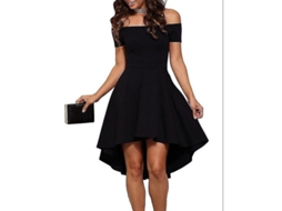 2026 vestido Sexy Negro de Hombros Descubiertos Con Falda Asimétrica para Fiestas Y Eventos Especiales